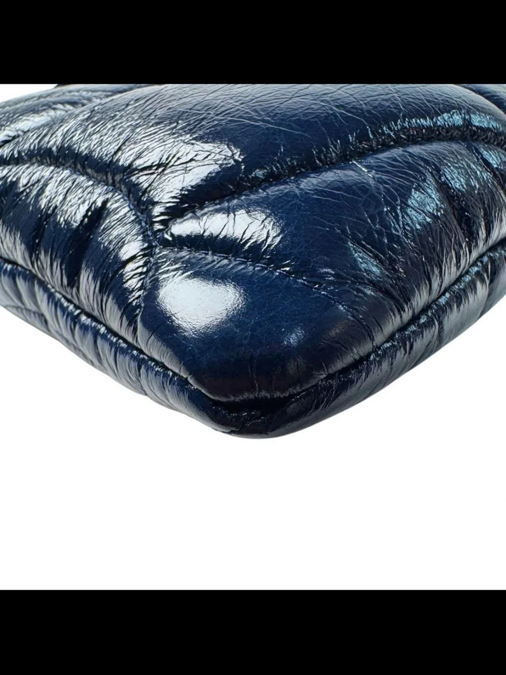 Mulberry Patent Quilted Crossbody in Navy